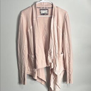 Anthropologie Light Pink Drape Front Blazer